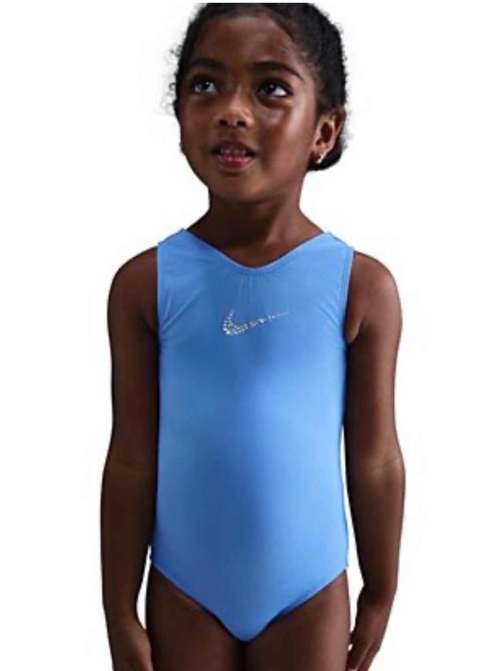 Nike Periwinkle Rhinestone Swoosh One-Piece Swimsuit - Gymnastics Leotard - Sm
